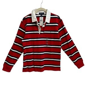 POLO Ralph Lauren Long‎ Sleeve Striped Polo Shirt YOUTH Size LARGE (14-16)